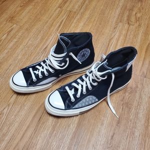 Converse Chuck 70 Hi Black Canvas Shoes/Sneakers black mouse 166855C Suede 12.5